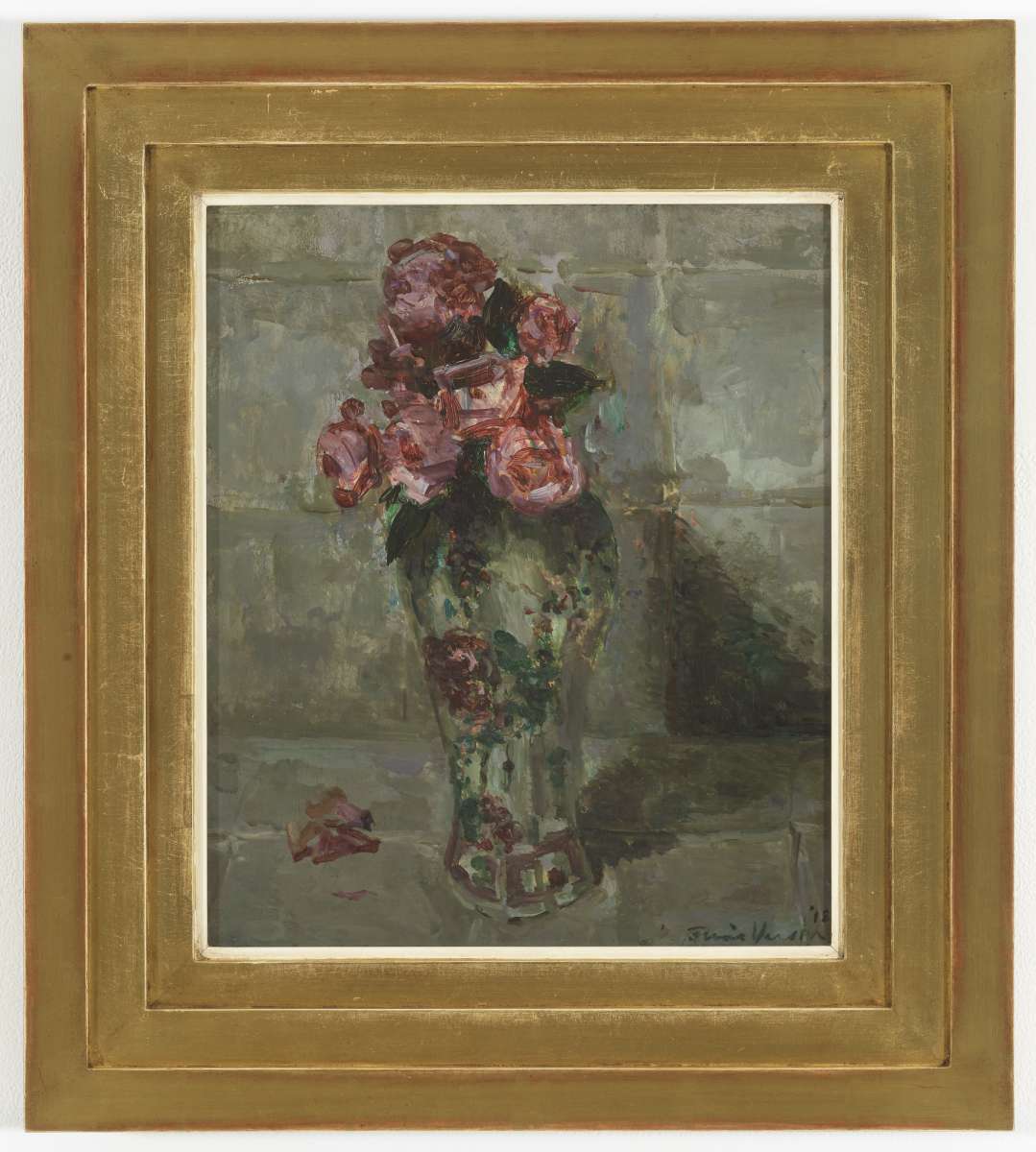 Floris Hendrik Verster, Chineesch vaasje met maandroosjes, 1918